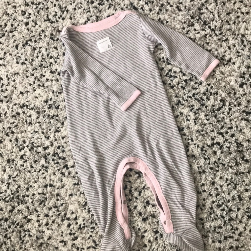 Burt’s Bees baby girl 6-9month footie pajamas.